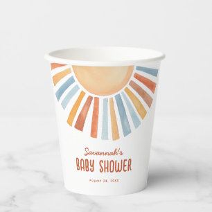 Gobelets En Papier Boho Sunshine Baby shower neutre pour les femmes