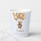 Gobelets En Papier Boho Teddy Bear Beary Première fête d'anniversaire (Recto)