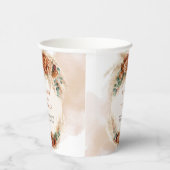 Gobelets En Papier Boho terracotta bordeaux eucalyptus mariage floral (Droite)