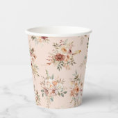 Gobelets En Papier Boho Terracotta Floral Baby Shower (Recto)