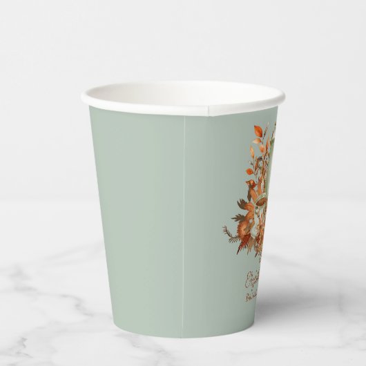 Gobelets En Papier Boho Terracotta Sage Tea Party Diner vaisselle (Droite)