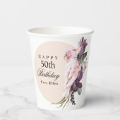 Gobelets En Papier Boho Tropical Parrot 50e anniversaire (Verso)