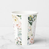 Gobelets En Papier Boho Vert Floral Frame Sweet 16 (Droite)