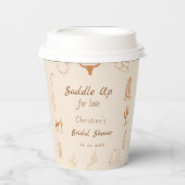 Gobelets En Papier Boho Western Saddup Cowboy douche nuptiale (Recto)