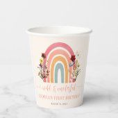 Gobelets En Papier Boho Wild & Onederful Flower Rainbow 1er anniversa (Verso)