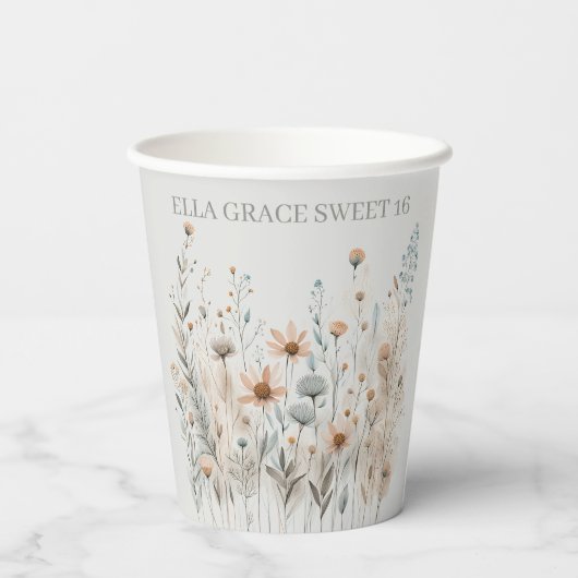 Gobelets En Papier Boho Wildflower (Verso)