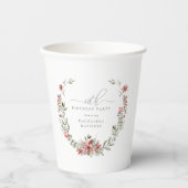 Gobelets En Papier Boho Winter Greenery Red Floral 60e anniversaire