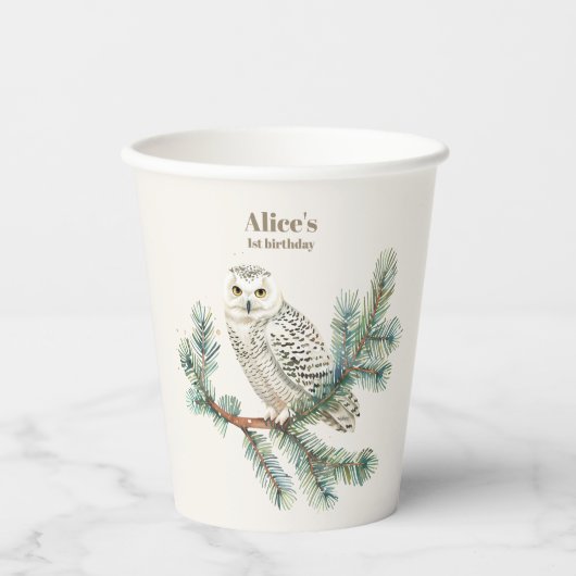 Gobelets En Papier Boho Winter Onederland Anniversaire (Recto)