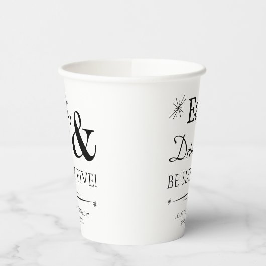 Gobelets En Papier Boire à manger Soixante cinq Throwback 65e anniver (Gauche)