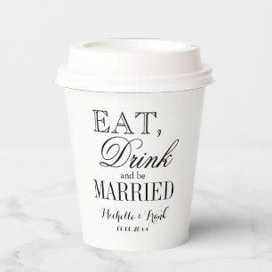 Gobelets En Papier Boire et être marié mariage de papier tasses ave