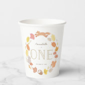 Gobelets En Papier Bois Animaux Wreath Automne 1er Anniversaire (Recto)