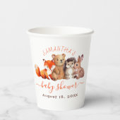 Gobelets En Papier Bois Baby shower animaux mignons Aquarelle (Verso)