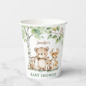 Gobelets En Papier Bois Baby shower Belle Forêt Animaux (Verso)