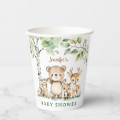 Gobelets En Papier Bois Baby shower Belle Forêt Animaux (Recto)