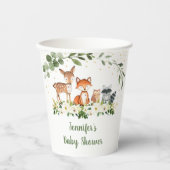 Gobelets En Papier Bois Baby shower Vert Or (Recto)