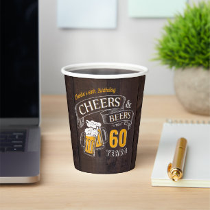 Gobelets En Papier Bois Bravo Et Bières À Tout Âge Anniversaire
