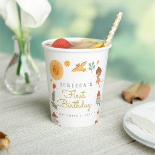 Gobelets En Papier Bois Champignons rouges Baby showers tasses en pap