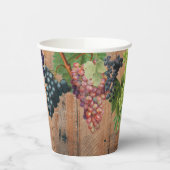 Gobelets En Papier Bois et raisins rustiques (Gauche)