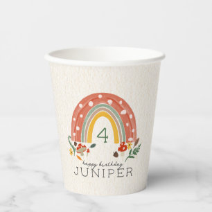 Gobelets En Papier Bois Rainbow Mushroom Botanique Anniversaire