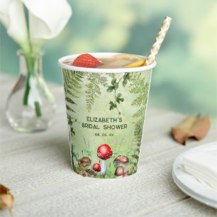 Gobelets En Papier Bois rustique Verdure Champignons Champignons Ferm