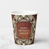 Gobelets En Papier Bois sur mesure Rustique Masculine moderne Anniver (Recto)