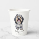 Gobelets En Papier Bois Sur Moi ! Mariage de chiens Havanais (Recto)