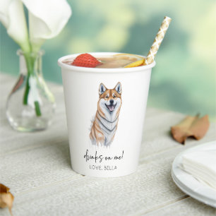 Gobelets En Papier Bois Sur Moi ! Shiba Inu Chien Mariage animal