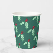 Gobelets En Papier Boisson de Noël Holly Coffee Party (Verso)