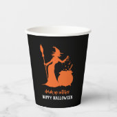 Gobelets En Papier Boisson Halloween Joyeuse Sorcières Potion de Fête (Recto)