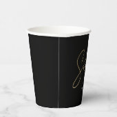 Gobelets En Papier Boisson moderne Black Gold 60th Birthday Party (Droite)