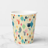 Gobelets En Papier Boissons Modernes Du Milieu Du Siècle (Recto)