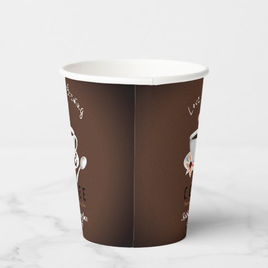 Gobelets En Papier Boîte de café Mariage 'L'amour est dans la prépara (Droite)