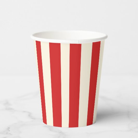 Gobelets En Papier Boîte Postale Crème Tofu Bandes Rouges (Droite)