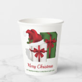 Gobelets En Papier Boîtes Cadeaux Blanches Et Vertes Avec Texte Perso (Recto)