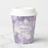 Gobelets En Papier Bokeh et papillon Quinceanera ID1030 (Recto)