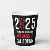 Gobelets En Papier Bold Classe moderne de 2025 Graduation (Verso)