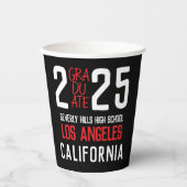 Gobelets En Papier Bold Classe moderne de 2025 Graduation (Recto)