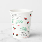 Gobelets En Papier Bon Ramadan Libre Iftar avec Duas Watermelon (Verso)