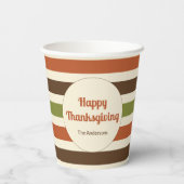 Gobelets En Papier Bon thanksgiving Automne Couleurs Rayures (Verso)