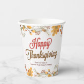 Gobelets En Papier Bon thanksgiving Chic Fall Leaves Société Parti (Recto)