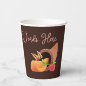 Gobelets En Papier Bon thanksgiving customisé Automne automne (Verso)