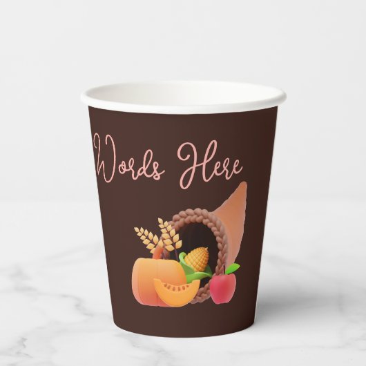 Gobelets En Papier Bon thanksgiving customisé Automne automne (Verso)