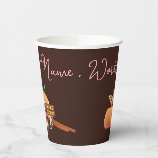 Gobelets En Papier Bon thanksgiving customisé Automne automne (Gauche)