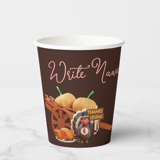 Gobelets En Papier Bon thanksgiving customisé Automne automne (Recto)