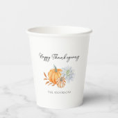 Gobelets En Papier Bon thanksgiving Elegant Citrouille Automne (Verso)