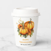 Gobelets En Papier Bon thanksgiving |Fall Holiday Dîner Turquie (Verso)