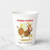 Gobelets En Papier Bon thanksgiving Gobble Turquie et football (Verso)