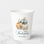 Gobelets En Papier Bon thanksgiving Gold Orange Blue Citrouilles (Verso)