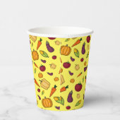 Gobelets En Papier Bon thanksgiving légumes motif jaune (Droite)