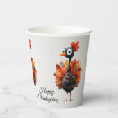 Gobelets En Papier Bon thanksgiving mignon Bébé coloré Turquie (Verso)